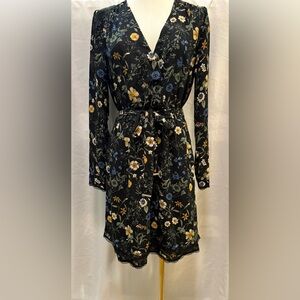 Dex Black Floral Long Sleeve Dress
